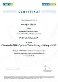 Faktor IBS - Profesjonalista Comarch ERP Optima Techniczny - Księgowość