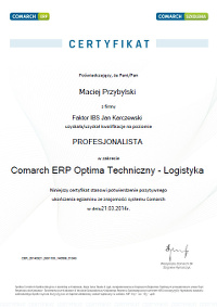 Faktor IBS - Profesjonalista Comarch ERP Optima Techniczny - Logistyka