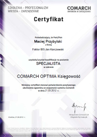 Faktor IBS - Specjalista Comarch Optima Handel 2012